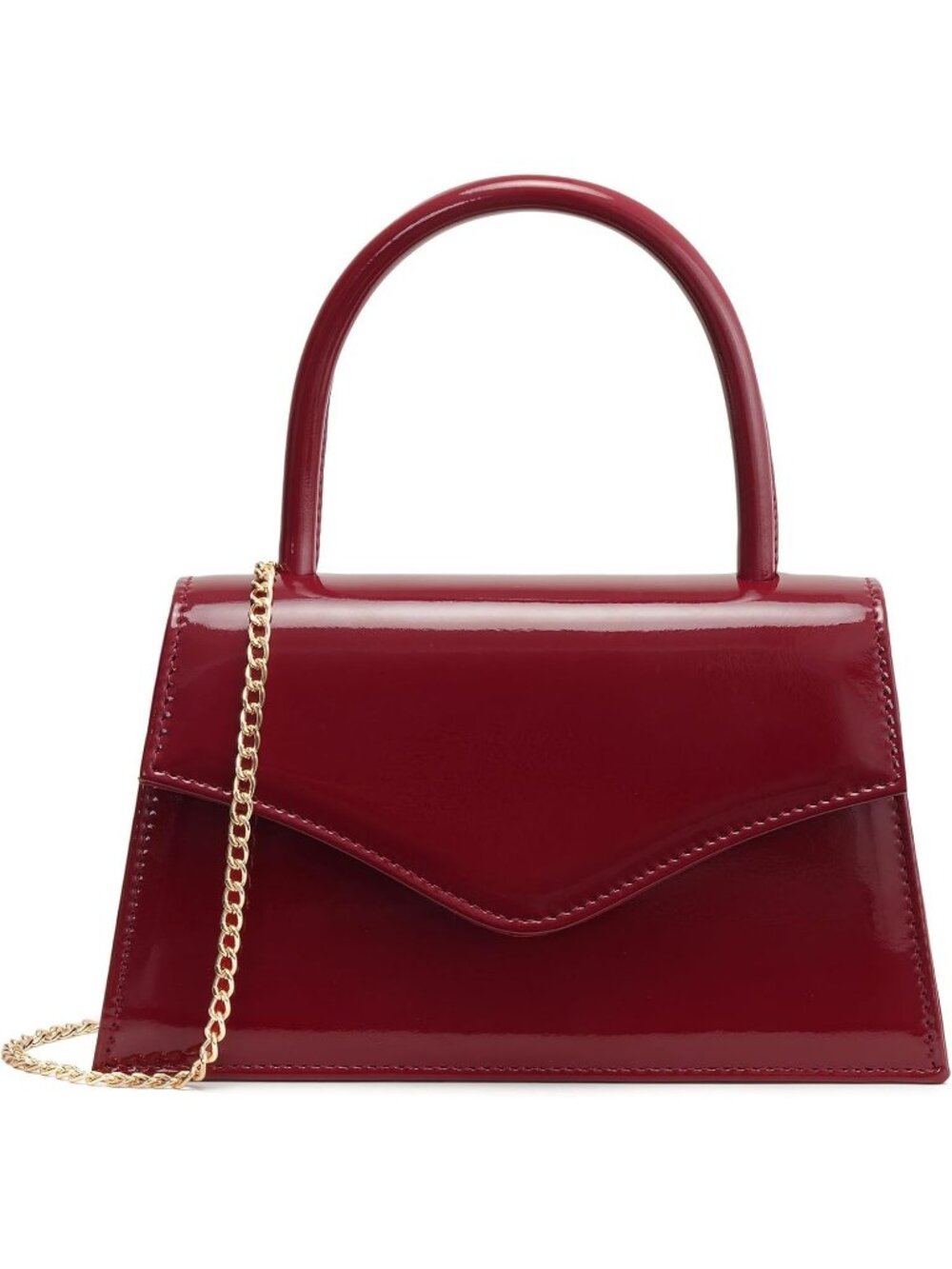 Women's Maroon Top Handle Cocktail Prom Clutch Purse Formal Wedding Evening Bag